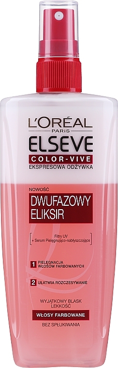 Express Conditioner for Colored Hair "Double Elixir" - L'Oreal Paris Elseve Color Vive Conditioner — photo N1