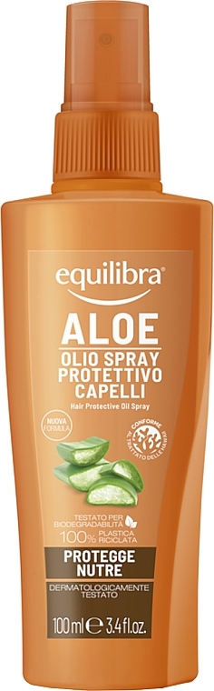 Sun Protection Hair Oil - Equilibra Aloe Line Hair Protective Oil Spray — photo N1