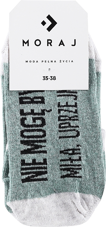 Women Socks with Funny Inscriptions, green - Moraj — photo N1