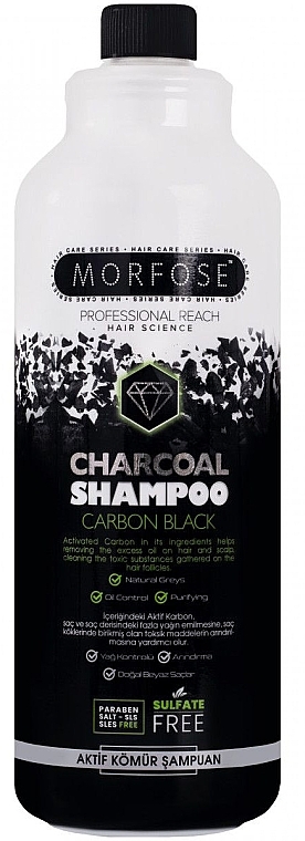 Charcoal Shampoo for Grey Hair - Morfose Charcoal Carbon Shampoo — photo N2