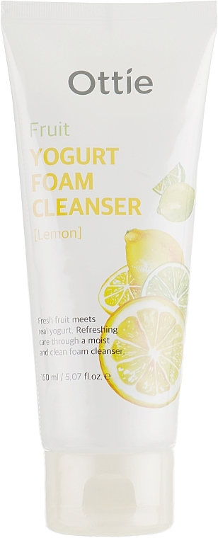 Fruit Yoghurt Facial Foam - Ottie Fruits Yogurt Foam Cleanser Lemon — photo N1