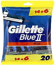 Fragrances, Perfumes, Cosmetics Disposable Shaving Razor Set, 14+6 pcs - Gillette Blue II