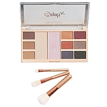 Makeup Shadow and Brushes Set - Makeup Revolution Soph's Party (eyeshadow/9x1,1g,2x5,2g + brush/3pc.) — photo N2