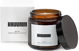 Natural Soy Candle with Raspberry, Musk & Lemon Zest Scent - Hhuumm — photo N2