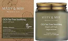 Soothing Face Cleansing Mask - Mary & May Cica Tea Tree Soothing Wash Off Pack — photo N2