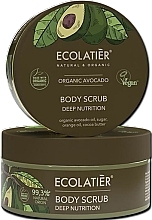 Fragrances, Perfumes, Cosmetics Avocado Oil and Cocoa Butter Nourishing Body Scrub - Ecolatier Organic Avocado