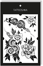 Temporary Tattoo "Snakes in Flowers" - Tattooshka — photo N3