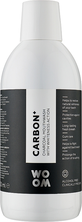 Charcoal Mouthwash - Woom Carbon+ Mouthwash with Whiteness Action — photo N1