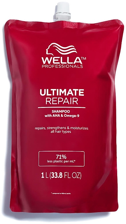 Shampoo for All Hair Types - Wella Professionals Ultimate Repair Shampoo With AHA & Omega-9 Refill (refill) — photo N1