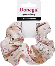 Fragrances, Perfumes, Cosmetics Elastic Hair Band, FA-5608, beige with flowers - Donegal