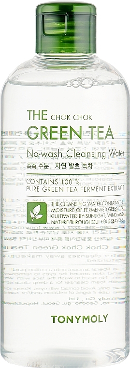 Cleansing Face Water - Tony Moly The Chok Chok Green Tea No-Wash Cleansing Water — photo N1