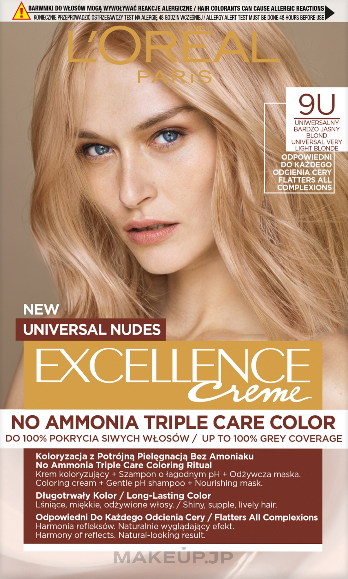 Hair Color - L'Oreal Paris Excellence Universal Nudes — photo 9U - Very Light Blond