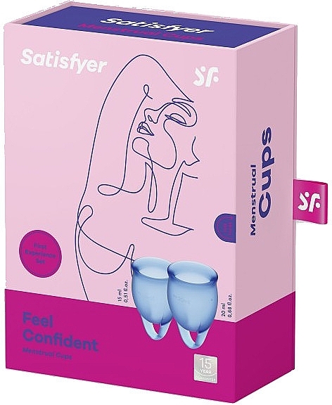 Menstrual Cup Set, dark blue - Satisfyer Feel Confident Menstrual Cups Dark Blue — photo N13