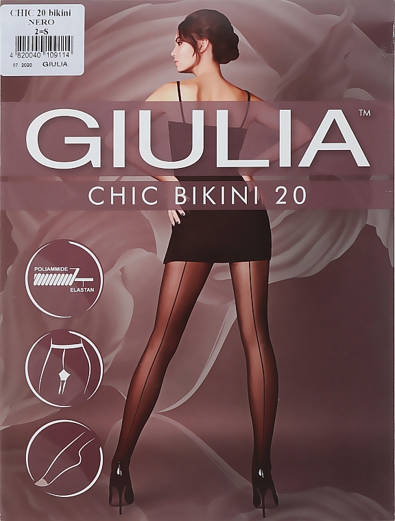 Tights "Chic Bikini" 20 den, nero - Giulia — photo N1