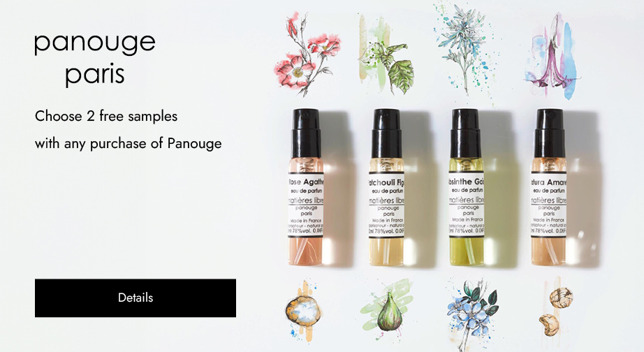 Buy any Panouge product and choose two free perfume samples