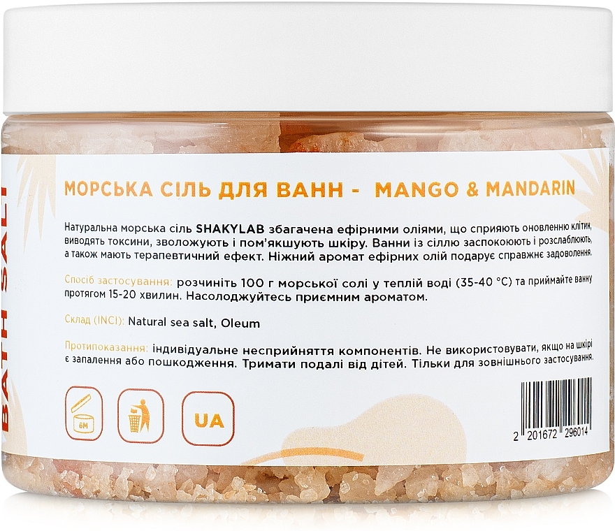 Bath Sea Salt "Mango & Mandarin" - SHAKYLAB Natural Bath Salt — photo N4