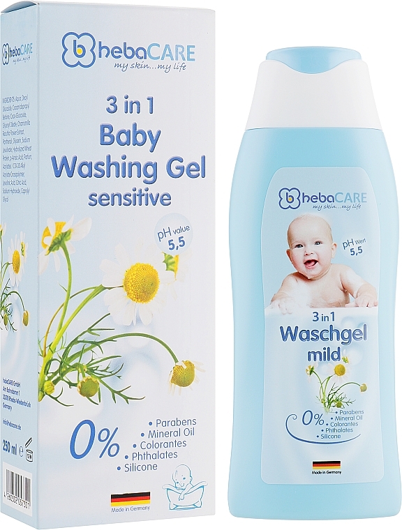 Gentle Hair & Body Wash Gel 3in1 for Kids - HebaCARE Washing Gel 3in1 — photo N1