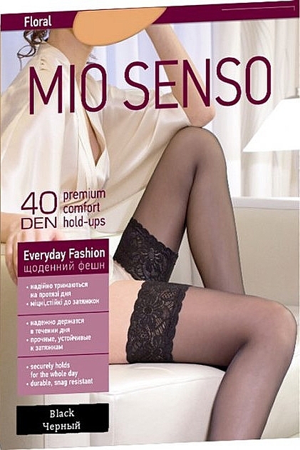 Stockings "Every Day Fashion" 40 Den, black - Mio Senso — photo N1