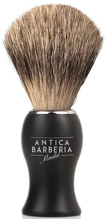 Shaving Brush, black matt aluminum - Mondial Antica Barberia Panther Black — photo N1