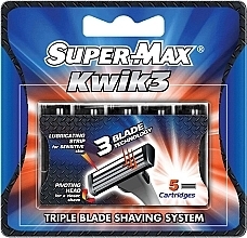 Fragrances, Perfumes, Cosmetics Replaceable Cartridges with Triple Blade, 5 pcs - Super-Max Kwik 3