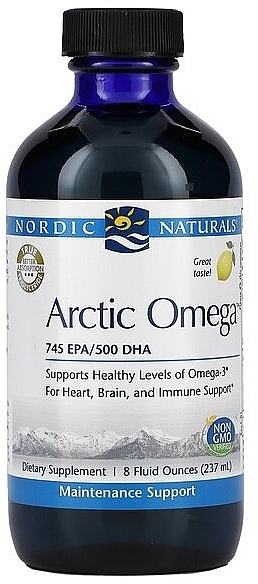 Omega 3 Food Supplement, lemon flavor - Nordic Naturals Arctic Omega Lemon — photo N1