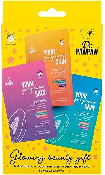 Face Mask Set - Dr. Pawpaw Glowing Beauty Gift (Face Mask 25ml\ 3pcs) — photo N1