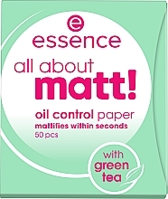 Face Blotting Wipes - Essence All About Matt! Oil Control Paper — photo N2