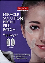 Fragrances, Perfumes, Cosmetics Microneedle Eye and Lip Patches - Purederm Miracle Solution Micro Fill Lip & Eye