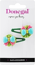 Fragrances, Perfumes, Cosmetics Hair Clips FA-5622, bow, green - Donegal