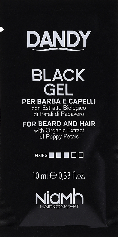 Black Grey Hair & Beard Styling Gel - Niamh Hairconcept Dandy Black Gel (sample) — photo N1