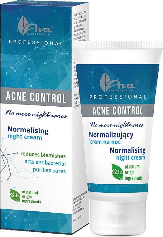 Normalizing Night Cream - Ava Laboratorium Acne Control Professional No More Nightmares Normalising Night Cream — photo N1