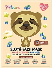 Fragrances, Perfumes, Cosmetics Lotus Flower & Blueberry Facial Sheet Mask - 7th Heaven Sloth Face Mask Lotus Blossom & Blueberry