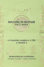 Face Mask "Maximum Repair" - Vollare Maximum Repair Mask — photo N1