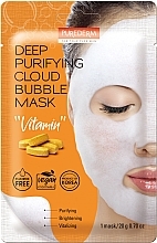 Vitamin Bubble Face Mask - Purederm Deep Purifying Cloud Bubble Mask Vitamin — photo N1