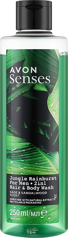 Hair & Body Wash ‘Tropical Jungle’ for Men - Avon Senses Hair & Body Wash — photo N1