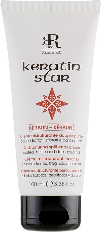 Reconstructing Cream for Damaged Hair Ends - RR Line Keratin Star — photo N1