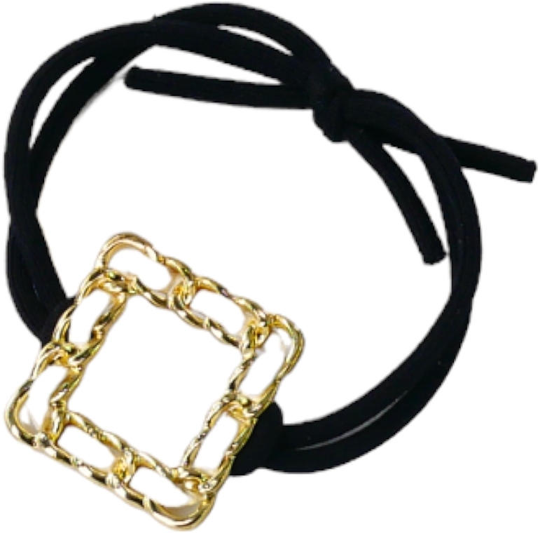 Hair Tie with Square Decoration, black - Lolita Accessories — photo N1