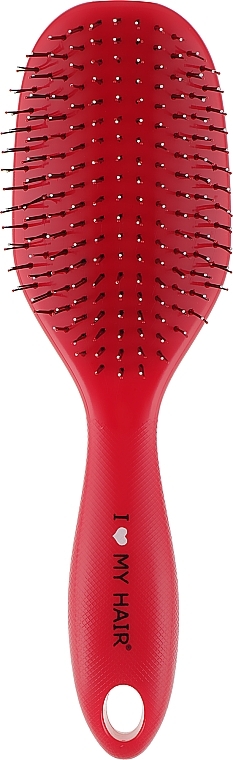 Kids Hair Brush "Spider", 12 rows, glossy, red - I Love My Hair — photo N1