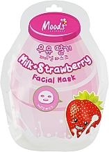 Fragrances, Perfumes, Cosmetics Sheet Face Mask 'Milk and Strawberry' - Moods Milk + Strawberry Facial Mask