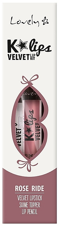 Set - Lovely K'Lips Velvet (lipstick + lip/pencil + lip/top) — photo N1