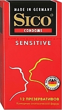 Sensitive Condoms, contoured anatomical shape, 12 pcs - Sico — photo N1