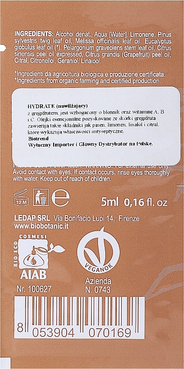 Grapefruit Essential Oil - BioBotanic BioHealth Hydrate — photo N5
