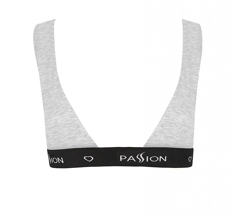 Cotton Sport Top with Deep Neckline PS015, grey - Passion — photo N2