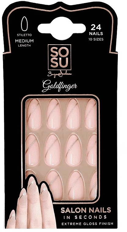 False Nail Set - Sosu by SJ Salon Nails In Seconds Goldfinger — photo N1