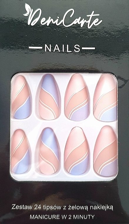 Almond Nail Tips, 24 pcs - Deni Carte Nails 0029 — photo N1