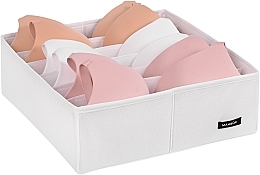Storage Organiser with 6 Compartments 'Home', white 30x30x10 cm - MAKEUP Drawer Underwear Organizer White — photo N3
