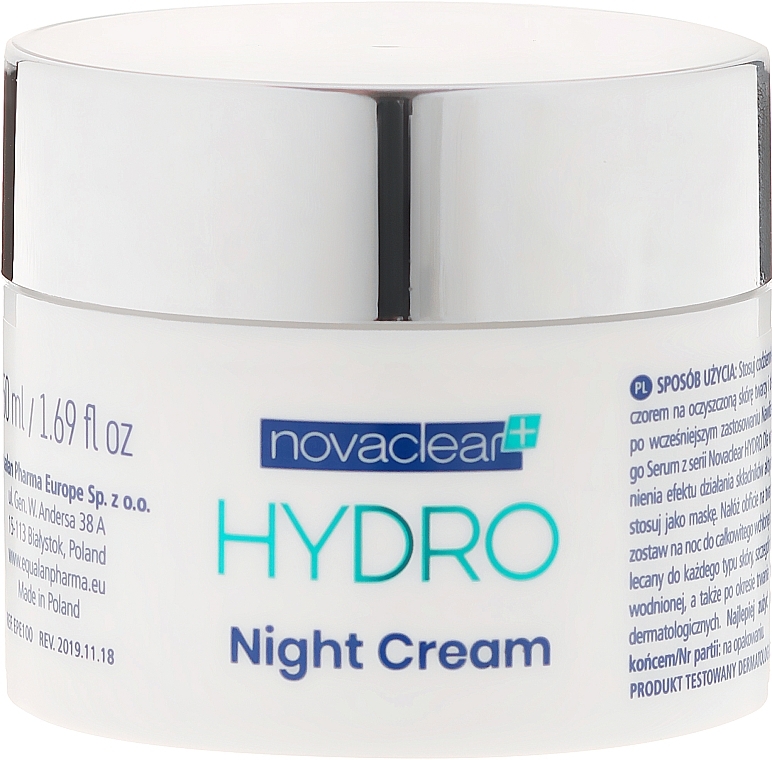Night Moisturizing Cream Mask for Face - Novaclear Hydro Night Cream — photo N1