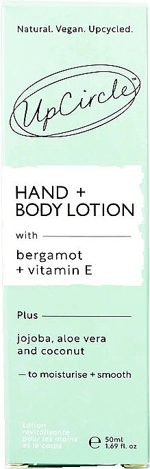 Hand & Body Lotion - UpCircle Hand & Body Lotion with Bergamot + Vitamin E Travel Size (mini size) — photo N2