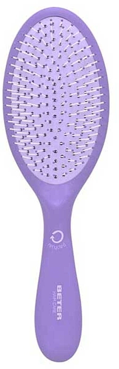 Hair Brush, lilac - Beter Recycled Collection Pneumatic Brush With Removable Base — photo N1