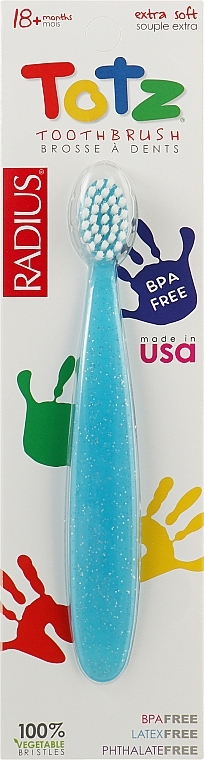 Baby Toothbrush "Totz", 18+ months, blue - Radius — photo N1